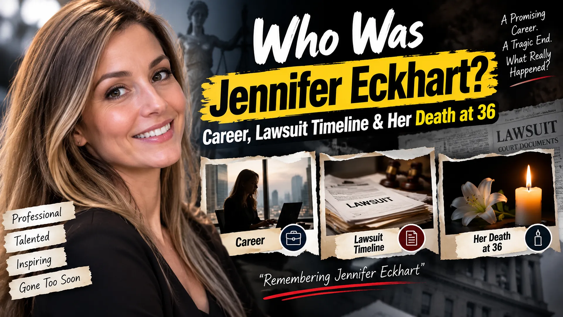 Jennifer Eckhart career, lawsuit timeline, and death at 36